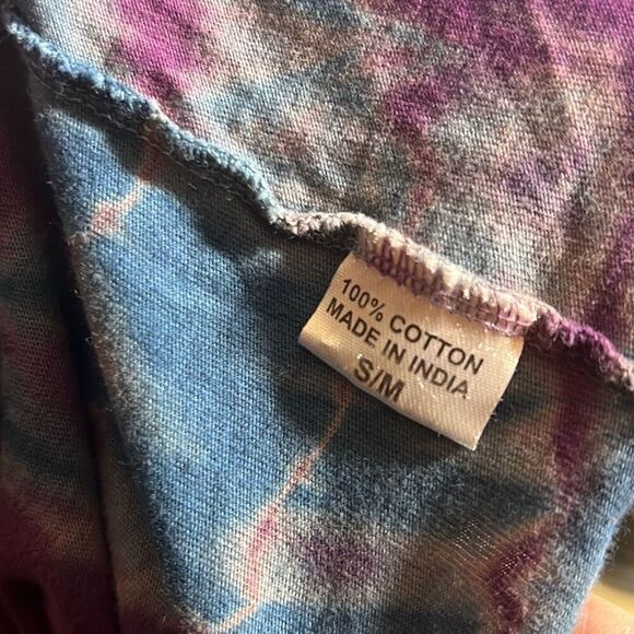 Boho Tie-Dye Hooded Festival Top S/M - Picture 7 of 8